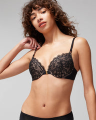 Push-Up Front-Close Bra with Lace