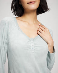 Pointelle Long Sleeve Pajama Top