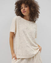 Jacquard Terry Short Sleeve Top