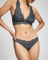 Embraceable Thong Panty with Crochet Lace