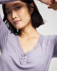 Pointelle Long Sleeve Pajama Top