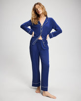 Solid Piped Pajama Pant