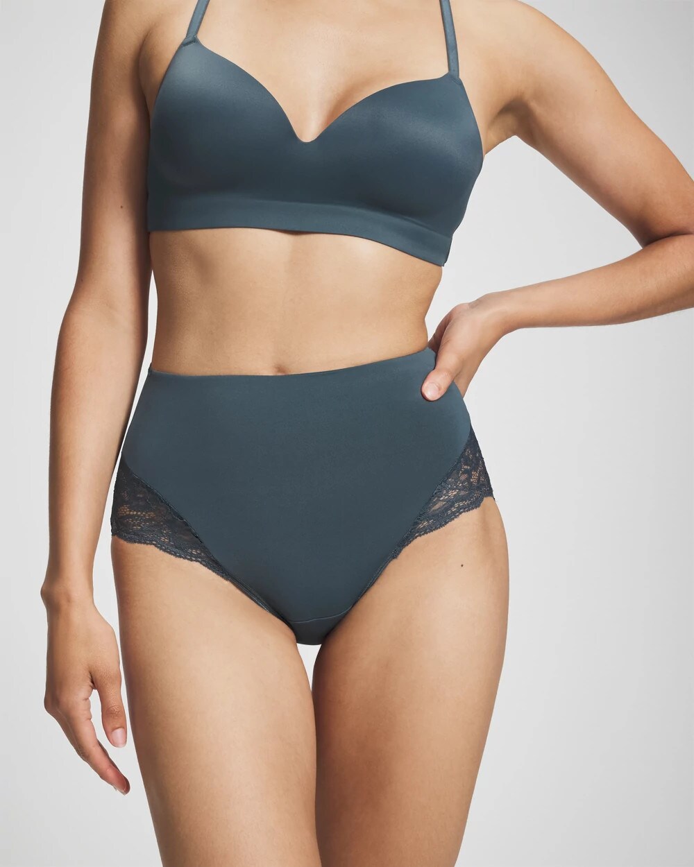 Tummy High-Waist Brief Panty with Lace
