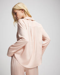 Long Sleeve Notch Collar Pajama Top