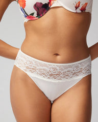 Cotton Blend Hipster Panty with Lace