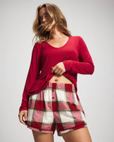 Velvet Piped Boxer Pajama Short