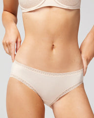 Cotton Hipster Panty with Lace Trim