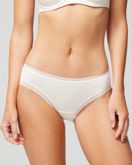 Cotton Hipster Panty with Lace Trim