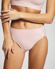 Tummy High-Leg Brief Panty with Lace