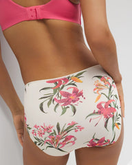 Tummy High-Leg Brief Panty with Lace
