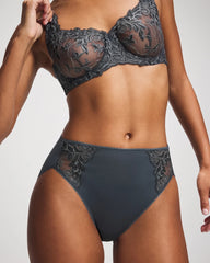 High-Leg Brief Panty with Sensuous Lace