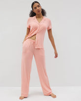 Solid Piped Pajama Pants