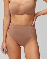 High-Waist Thong Panty With Lace