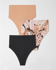 High-Waist Thong Panty 3 Pack