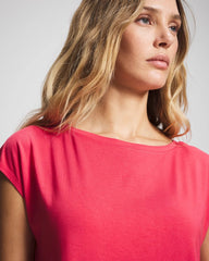 Short Sleeve Boat Neck Top