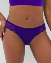 Cotton Blend Bikini Panty with Lace