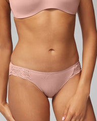 Cotton Blend Bikini Panty with Lace