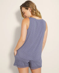 Printed V-Neck Pajama Tank