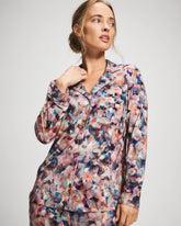 Long-Sleeve Notch Collar Pajama Top