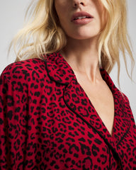 Cool Nights Long Sleeve Notch Collar with Piped Placket Pajama Top