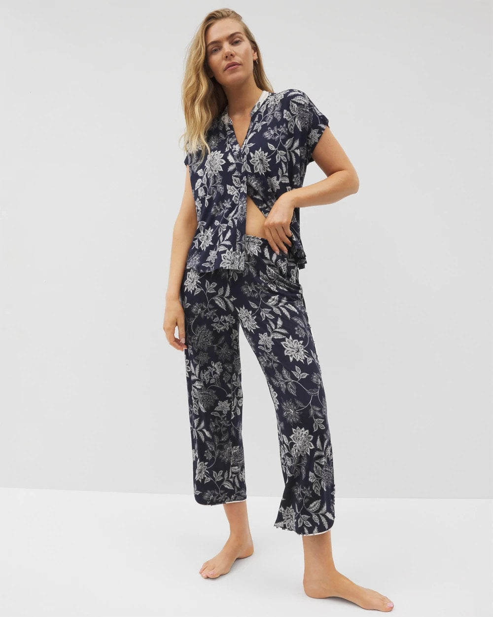 Piped Crop Pajama Pants
