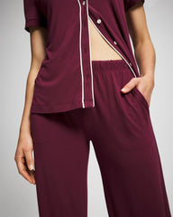 Solid Piped Pajama Pant