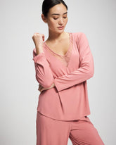 Lace Long Sleeve Pajama Top