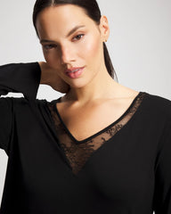Lace Long Sleeve Pajama Top