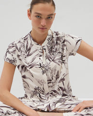 Short-Sleeve Button-Front Pajama Top