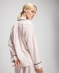 Long-Sleeve Notch Collar Pajama Top