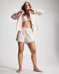Velvet Piped Boxer Pajama Short