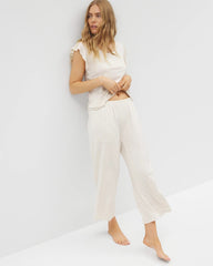 Slub Wide Leg Pajama Crop