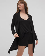 Lightweight Rib Knit Long Sleeve Wrap