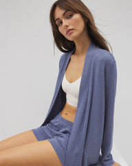 Lightweight Rib Knit Long Sleeve Wrap