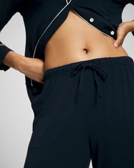 Solid Piped Pajama Pants