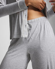 Solid Piped Pajama Pants