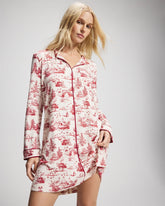 Piped Long-Sleeve Sleepshirt