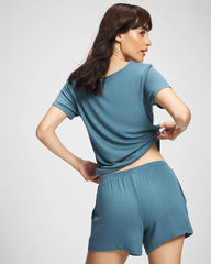 Lightweight Rib Knit Pajama Shorts