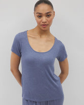 Lightweight Rib Knit Short Sleeve Pajama Tee