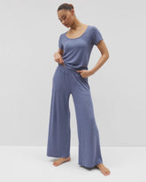 Lightweight Rib Knit Wide Leg Pajama Pants