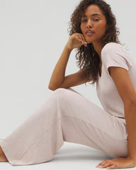 Lightweight Rib Knit Wide Leg Pajama Pants