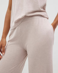 Lightweight Rib Knit Wide Leg Pajama Pants