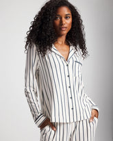 Long-Sleeve Notch Collar Pajama Top