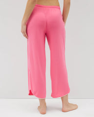 Solid Piped Crop Pajama Pant