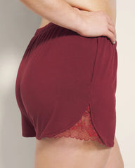 Lace Trim Pajama Shorts