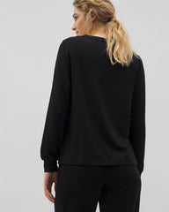 Long-Sleeve V-Neck Pajama Top