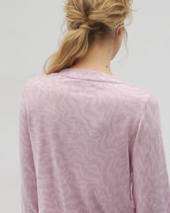 Long-Sleeve V-Neck Pajama Top