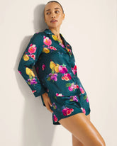 Long-Sleeve Notch Collar Pajama Top