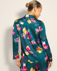 Long-Sleeve Notch Collar Pajama Top