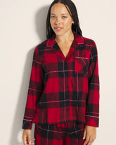 Super Soft Long-Sleeve Notch Collar Pajama Top
